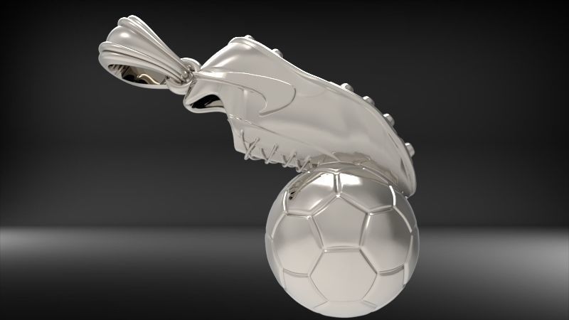 Soccer Ball & Boot Pendant |  999 Fine Silver 22mm | USA Handmade
