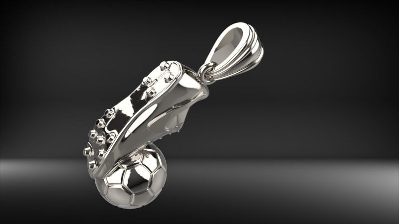 Soccer Ball & Boot Pendant |  999 Fine Silver 22mm | USA Handmade