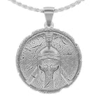 Spartan Shield Pendant | 999 Fine Silver 25mm | Handmade USA
