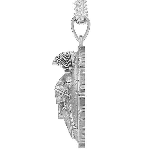 Spartan Shield Pendant | 999 Fine Silver 25mm | Handmade USA