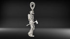 Firefighter with Axe Pendant | 999 Fine Silver 39mm | Handmade USA