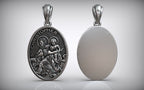 St. Christopher Medallion Pendant | 999 Fine Silver 30mm | Handmade USA