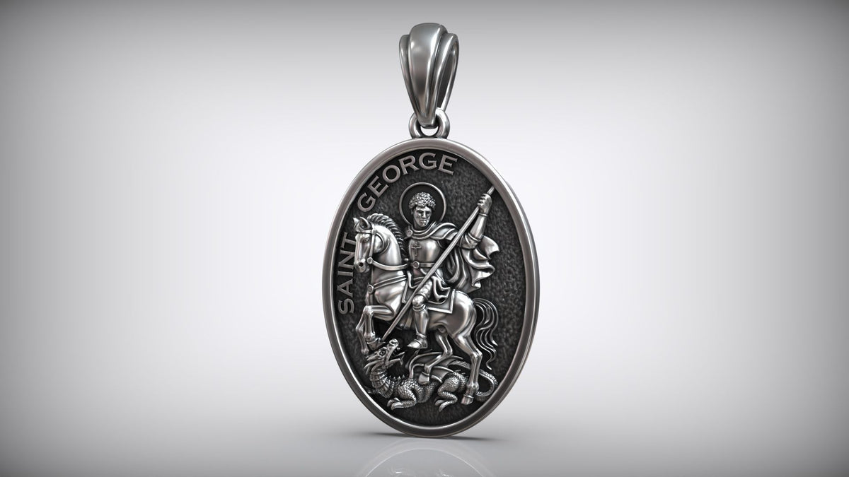 St. George Medallion Pendant | 999 Fine Silver 30mm | Handmade USA