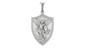St. Michael Shield Pendant | 999 Fine Silver 25mm