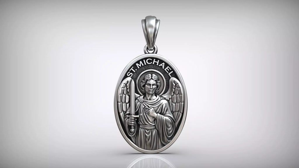 St. Michael Medallion Pendant | 999 Fine Silver 30mm | Handmade USA