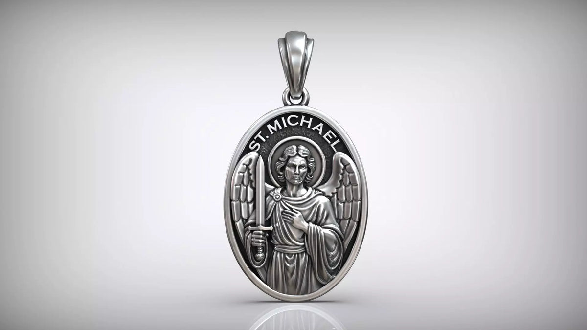 St. Michael Medallion Pendant | 999 Fine Silver 30mm | Handmade USA