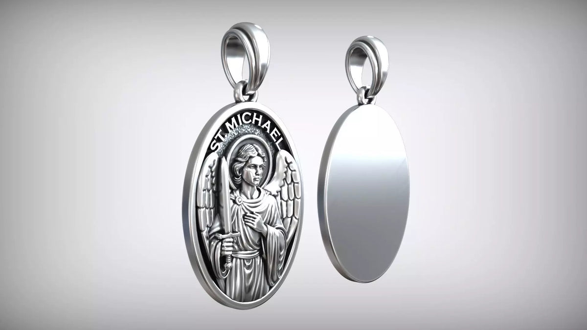 St. Michael Medallion Pendant | 999 Fine Silver 30mm | Handmade USA