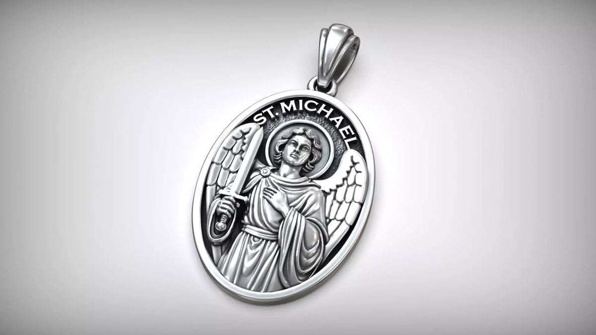 St. Michael Medallion Pendant | 999 Fine Silver 30mm | Handmade USA