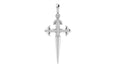Dagger Cross Pendant | 999 Fine Silver 30mm | Handmade USA