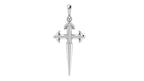 Dagger Cross Pendant | 999 Fine Silver 30mm | Handmade USA