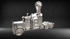 Semi Truck Tractor Pendant | 999 Fine Silver 33mm | Handmade USA