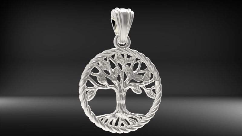 Tree of Life Pendant | 999 Fine Silver 26mm | Handmade USA