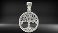 Tree of Life Pendant | 999 Fine Silver 26mm | Handmade USA