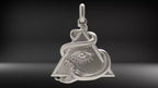 Serpent Triangle Evil Eye Pendant | 999 Fine Silver 24mm | Handmade USA