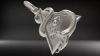 Serpent Triangle Evil Eye Pendant | 999 Fine Silver 24mm | Handmade USA