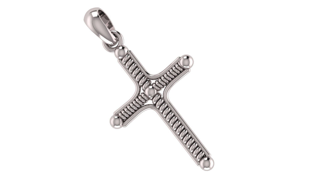 Coiled-Wire Style Cross Pendant | 999 Fine Silver
