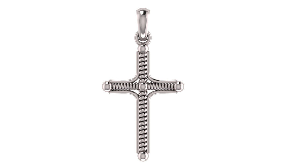 Coiled-Wire Style Cross Pendant | 999 Fine Silver