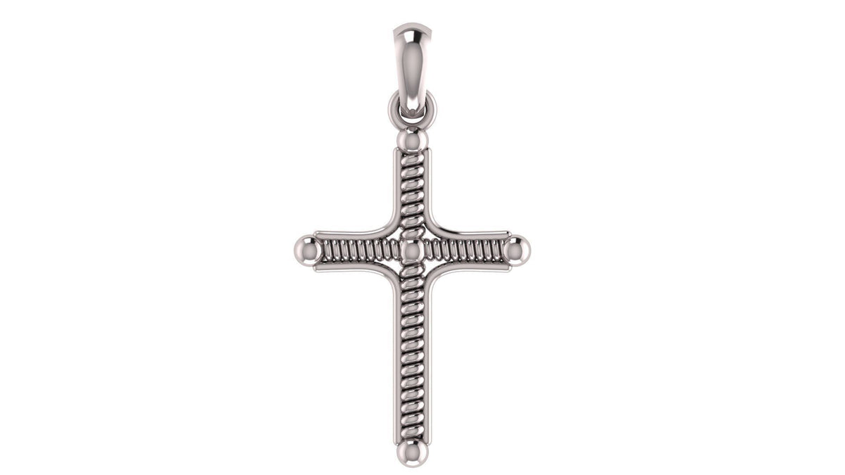 Coiled-Wire Style Cross Pendant | 999 Fine Silver