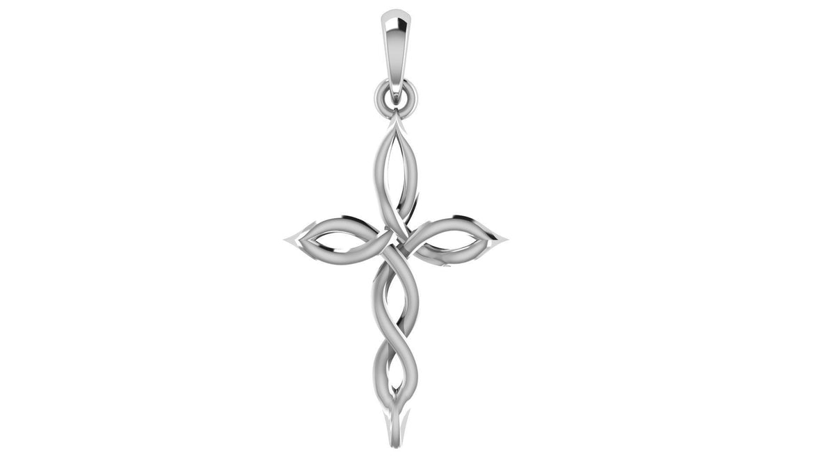 Interwoven Cross Pendant | 999 Fine Silver 30mm | Handmade USA
