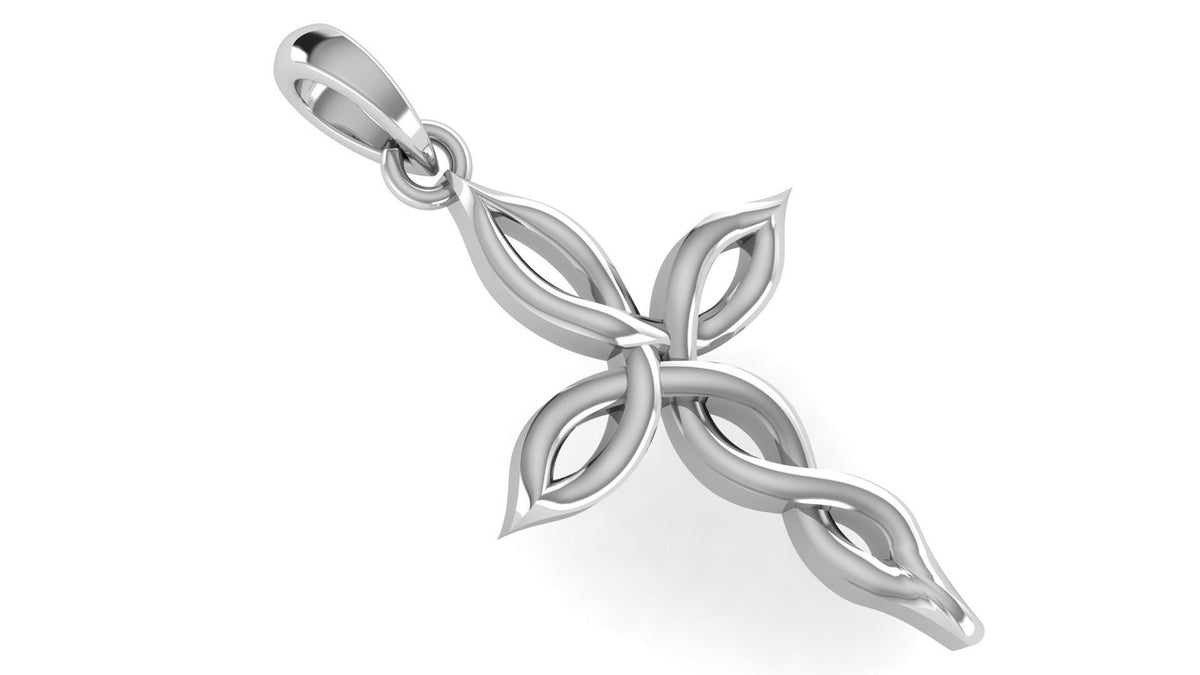Interwoven Cross Pendant | 999 Fine Silver 30mm | Handmade USA