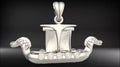 Viking Ship Pendant | 999 Fine Silver 34mm | Handmade USA