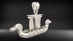 Viking Ship Pendant | 999 Fine Silver 34mm | Handmade USA
