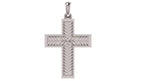 Basket Weave Cross Pendant | 999 Fine Silver 30mm | Handmade USA