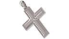 Basket Weave Cross Pendant | 999 Fine Silver 30mm | Handmade USA