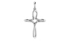 Modern Wire Cross Pendant 999 Fine Silver