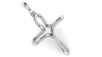 Modern Wire Cross Pendant 999 Fine Silver