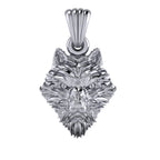 Wolf Head Pendant | 999 Fine Silver 17.5mm | Handmade USA