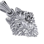 Wolf Head Pendant | 999 Fine Silver 17.5mm | Handmade USA