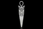 Wolf Head & Fang Pendant | 999 Fine Silver 32mm | Handmade USA