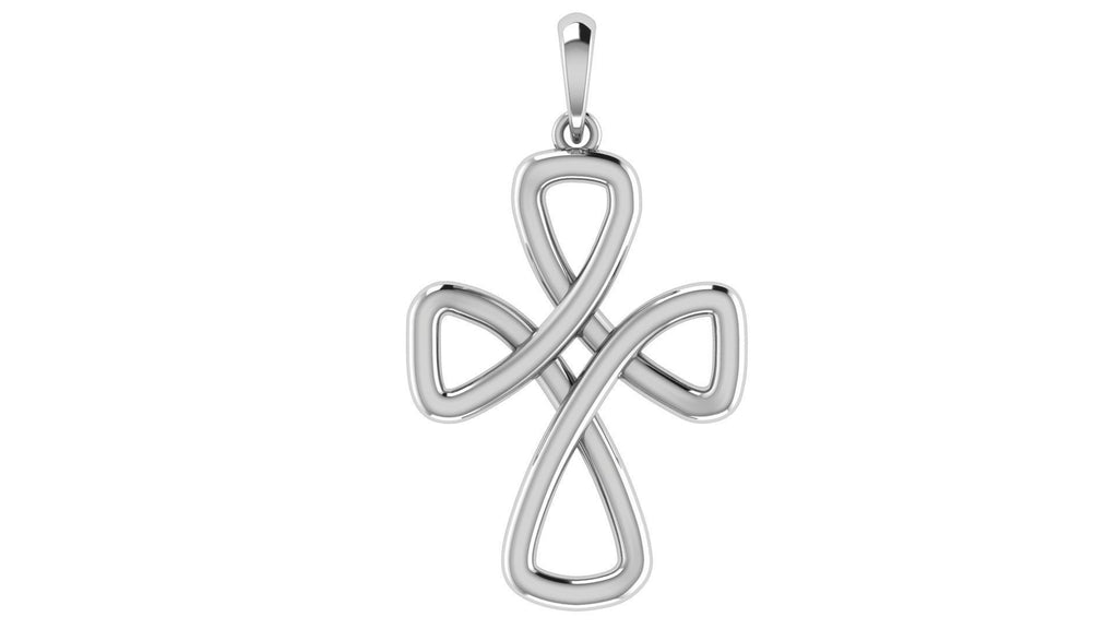 Modern Woven Cross Pendant | 999 Fine Silver 30mm | Handmade USA